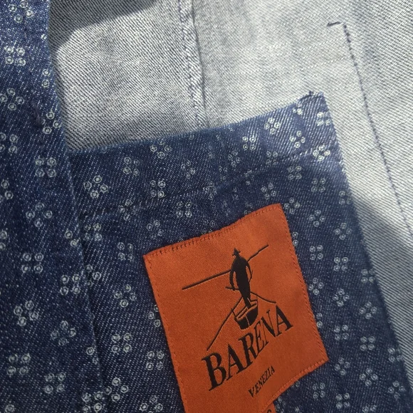 Men's Blue Patterned Blazer - Picture 5 of 10